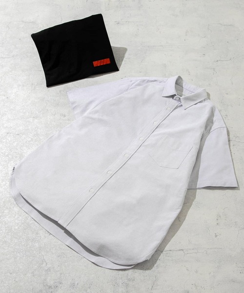 URBAN RESEARCH ROSSO MEN（アーバンリサーチロッソメン）の「『抗菌/消臭』『XXLサイズあり』ハイパフォーマンスオックス半袖シャツ（シャツ/ブラウス・メンズ・ブラック系その他/グレー/ブラック/グレー系その他/ライトブルー/グリーン系その他/ネイビー/ブルー系その他/インディゴブルー/ストライプ/ホワイト・SMALL/MEDIUM/LARGE/X-LARGE/XX-LARGE）」の4枚目の写真