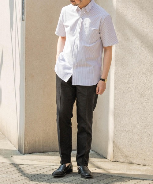 URBAN RESEARCH ROSSO MEN（アーバンリサーチロッソメン）の「『抗菌/消臭』『XXLサイズあり』ハイパフォーマンスオックス半袖シャツ（シャツ/ブラウス・メンズ・ブラック系その他/グレー/ブラック/グレー系その他/ライトブルー/グリーン系その他/ネイビー/ブルー系その他/インディゴブルー/ストライプ/ホワイト・SMALL/MEDIUM/LARGE/X-LARGE/XX-LARGE）」の15枚目の写真