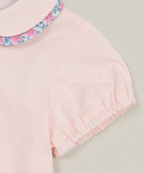 Love&Peace&Money（ラブアンドピースアンドマネー）の「小花柄コンビ半袖ブラウス（シャツ/ブラウス・キッズ・ライトピンク/オフホワイト・80ｃｍ/90cm/100cm/110cm/120cm/130cm）」の6枚目の写真