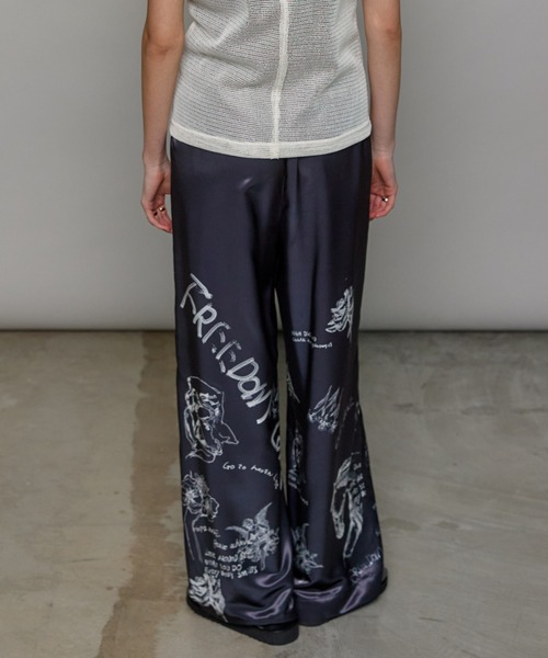 MAISON SPECIAL（メゾンスペシャル）の「Drawing Print Easy Pants/ドローイングプリントイージーパンツ【MAISON SPECIAL/メゾンスペシャル】■セットアップ対応■（その他パンツ・レディース・ブラック/ホワイト・36/38）」の7枚目の写真