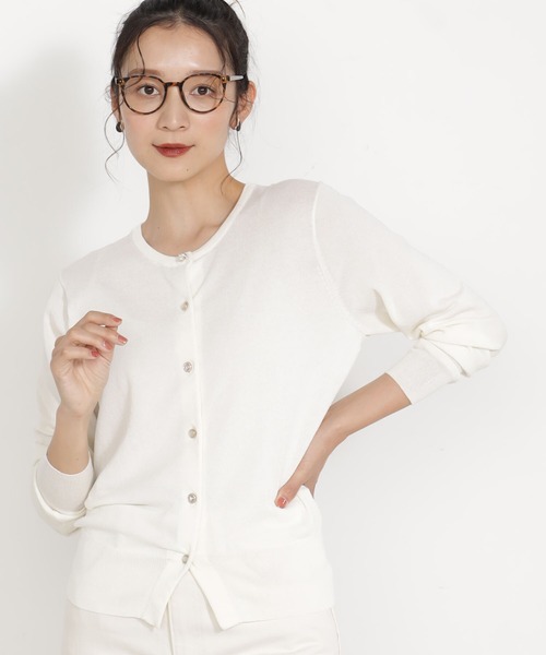 FOUND GOOD(ファウンドグッド)の「アソートボタンシアーCD/LS(ニット/セーター・レディース・アイボリー/ブラック/ベージュ/パープル系2・S/M/L)」の2枚目の写真