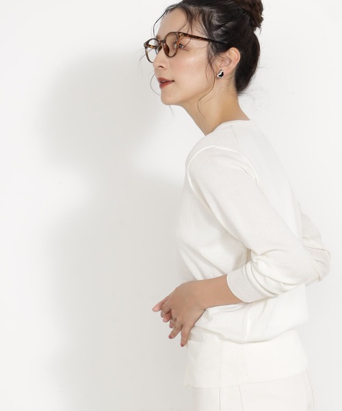 FOUND GOOD(ファウンドグッド)の「アソートボタンシアーCD/LS(ニット/セーター・レディース・アイボリー/ブラック/ベージュ/パープル系2・S/M/L)」の20枚目の写真