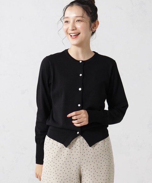 FOUND GOOD(ファウンドグッド)の「アソートボタンシアーCD/LS(ニット/セーター・レディース・アイボリー/ブラック/ベージュ/パープル系2・S/M/L)」の15枚目の写真