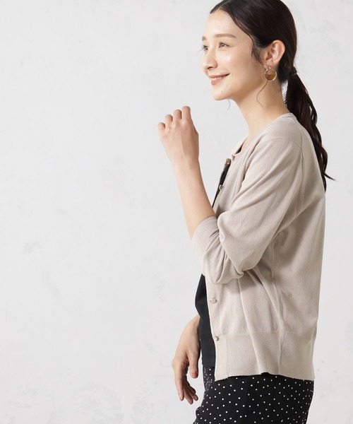 FOUND GOOD(ファウンドグッド)の「アソートボタンシアーCD/LS(ニット/セーター・レディース・アイボリー/ブラック/ベージュ/パープル系2・S/M/L)」の8枚目の写真