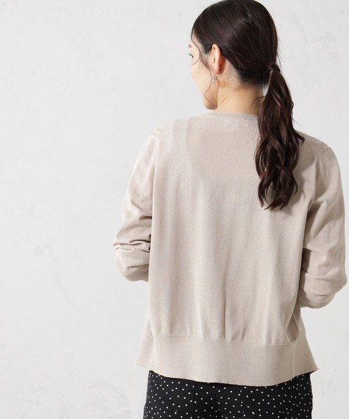 FOUND GOOD(ファウンドグッド)の「アソートボタンシアーCD/LS(ニット/セーター・レディース・アイボリー/ブラック/ベージュ/パープル系2・S/M/L)」の9枚目の写真