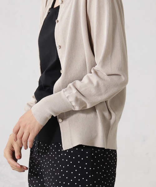 FOUND GOOD(ファウンドグッド)の「アソートボタンシアーCD/LS(ニット/セーター・レディース・アイボリー/ブラック/ベージュ/パープル系2・S/M/L)」の10枚目の写真