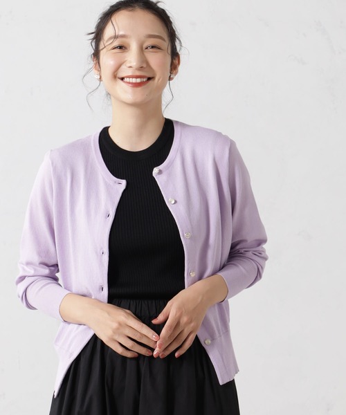 FOUND GOOD(ファウンドグッド)の「アソートボタンシアーCD/LS(ニット/セーター・レディース・アイボリー/ブラック/ベージュ/パープル系2・S/M/L)」の11枚目の写真