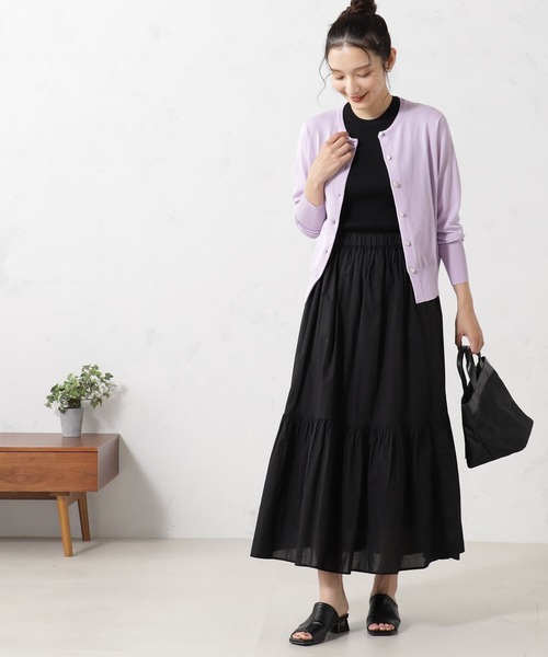 FOUND GOOD(ファウンドグッド)の「アソートボタンシアーCD/LS(ニット/セーター・レディース・アイボリー/ブラック/ベージュ/パープル系2・S/M/L)」の6枚目の写真