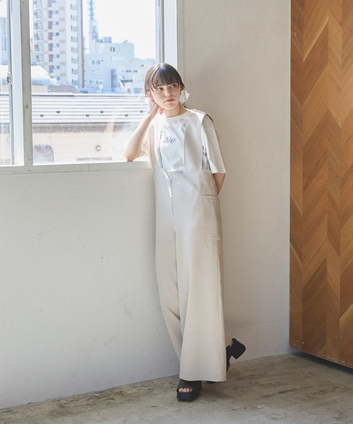 GLOBAL WORK(グローバルワーク)の「EASYケア2WAYサロペット/AND YUA ANY/107974(サロペット/オーバーオール・キッズ・ブラック/ベージュ・150cm/160cm)」の1枚目の写真