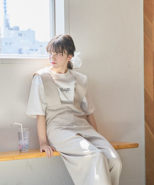 GLOBAL WORK(グローバルワーク)の「EASYケア2WAYサロペット/AND YUA ANY/107974(サロペット/オーバーオール・キッズ・ブラック/ベージュ・150cm/160cm)」の3枚目の写真