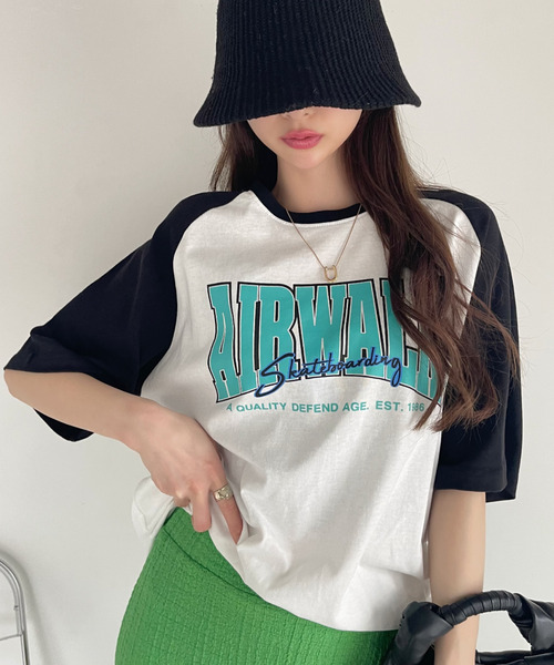 Ada.(エイダ)の「AIR WALK 半袖 ラグラン Tシャツ(Tシャツ/カットソー・レディース・ダークブルー/ブラック/ダークグリーン・M/L)」の4枚目の写真