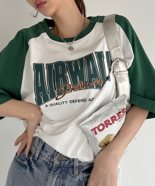 Ada.(エイダ)の「AIR WALK 半袖 ラグラン Tシャツ(Tシャツ/カットソー・レディース・ダークブルー/ブラック/ダークグリーン・M/L)」の14枚目の写真