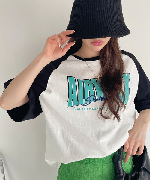 Ada.(エイダ)の「AIR WALK 半袖 ラグラン Tシャツ(Tシャツ/カットソー・レディース・ダークブルー/ブラック/ダークグリーン・M/L)」の5枚目の写真
