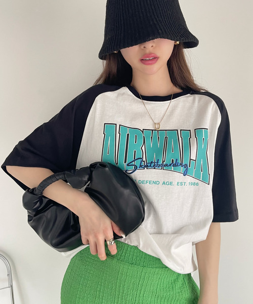 Ada.(エイダ)の「AIR WALK 半袖 ラグラン Tシャツ(Tシャツ/カットソー・レディース・ダークブルー/ブラック/ダークグリーン・M/L)」の6枚目の写真