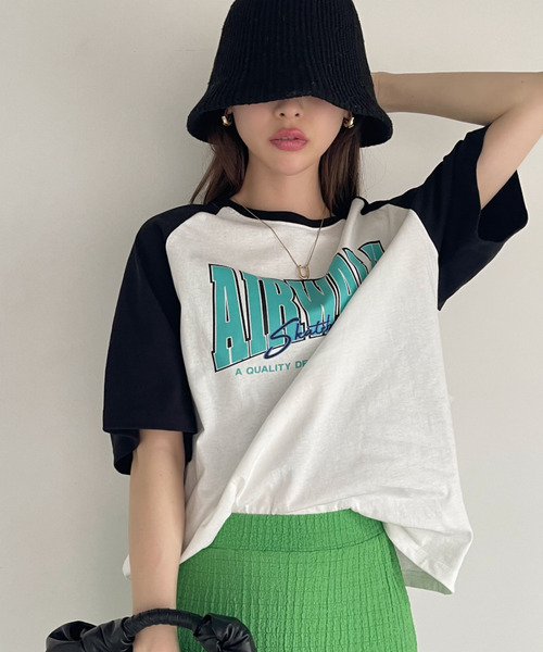 Ada.(エイダ)の「AIR WALK 半袖 ラグラン Tシャツ(Tシャツ/カットソー・レディース・ダークブルー/ブラック/ダークグリーン・M/L)」の7枚目の写真