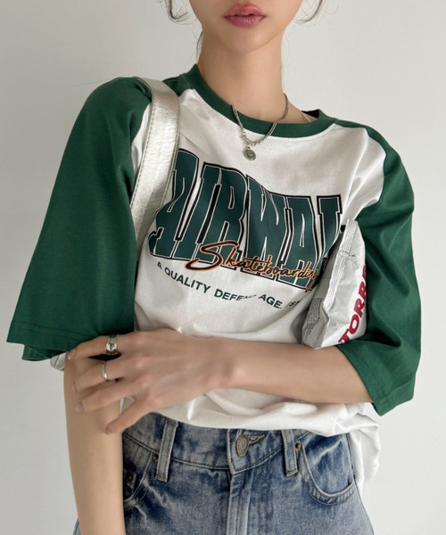 Ada.(エイダ)の「AIR WALK 半袖 ラグラン Tシャツ(Tシャツ/カットソー・レディース・ダークブルー/ブラック/ダークグリーン・M/L)」の21枚目の写真