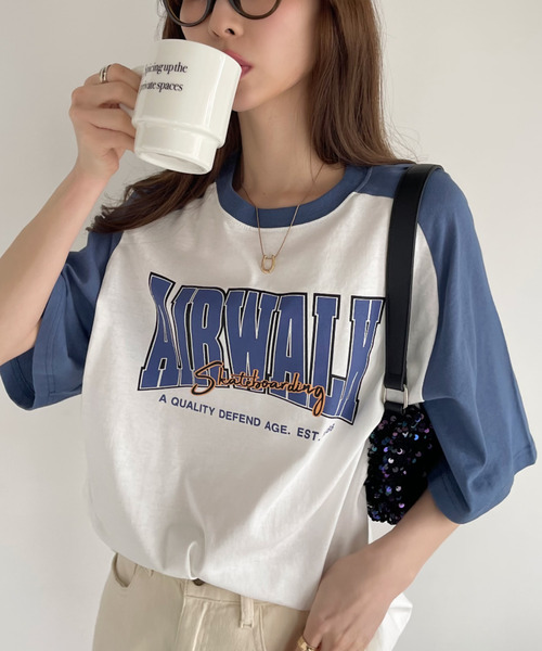 Ada.(エイダ)の「AIR WALK 半袖 ラグラン Tシャツ(Tシャツ/カットソー・レディース・ダークブルー/ブラック/ダークグリーン・M/L)」の16枚目の写真