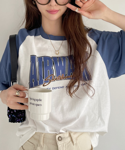 Ada.(エイダ)の「AIR WALK 半袖 ラグラン Tシャツ(Tシャツ/カットソー・レディース・ダークブルー/ブラック/ダークグリーン・M/L)」の18枚目の写真