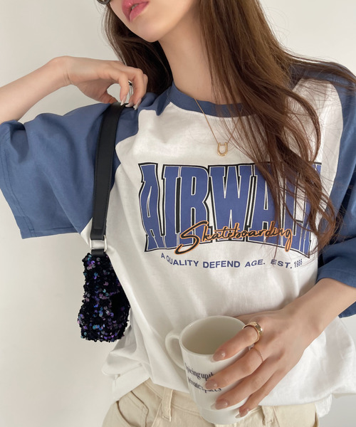 Ada.(エイダ)の「AIR WALK 半袖 ラグラン Tシャツ(Tシャツ/カットソー・レディース・ダークブルー/ブラック/ダークグリーン・M/L)」の9枚目の写真