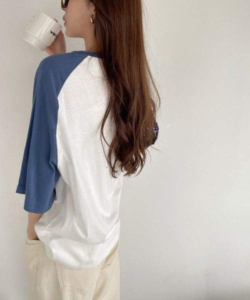 Ada.(エイダ)の「AIR WALK 半袖 ラグラン Tシャツ(Tシャツ/カットソー・レディース・ダークブルー/ブラック/ダークグリーン・M/L)」の12枚目の写真