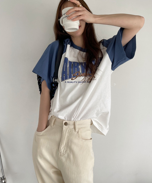 Ada.(エイダ)の「AIR WALK 半袖 ラグラン Tシャツ(Tシャツ/カットソー・レディース・ダークブルー/ブラック/ダークグリーン・M/L)」の10枚目の写真