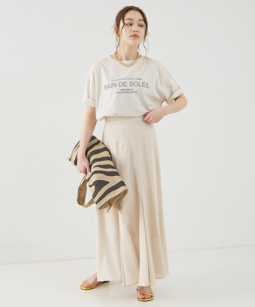 Rouge vif（ルージュヴィフ）の「フィブリルローン切り替えマキシスカート（スカート・レディース・ネイビー/ベージュ・36/38）」の8枚目の写真