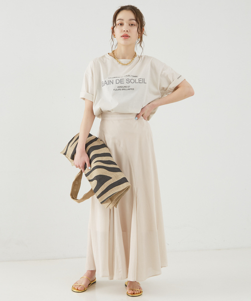 Rouge vif（ルージュヴィフ）の「フィブリルローン切り替えマキシスカート（スカート・レディース・ネイビー/ベージュ・36/38）」の9枚目の写真