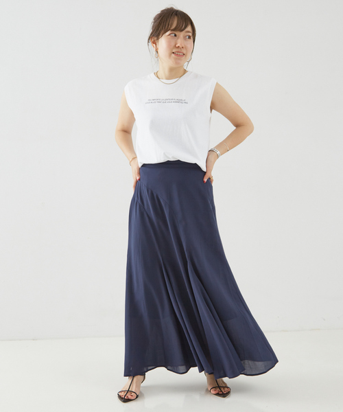 Rouge vif（ルージュヴィフ）の「フィブリルローン切り替えマキシスカート（スカート・レディース・ネイビー/ベージュ・36/38）」の22枚目の写真