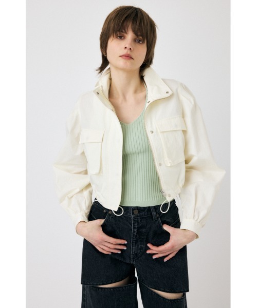 MOUSSY(マウジー)の「CROPPED CARGO ジャケット(その他アウター・レディース・オフホワイト/オレンジ系その他/ライトブラック・FREE)」の2枚目の写真