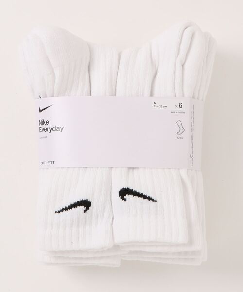 NIKE（ナイキ）の「《NIKEアパレル》6PYAエブリデイクッションクルーソックス（ソックス/靴下・メンズ・ホワイト/ブラック・23-25/21-23）」の2枚目の写真