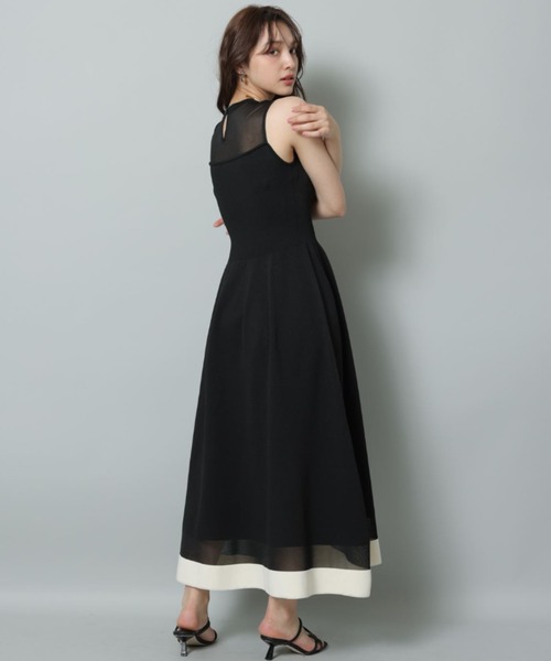 リランドチュール　シアー切替ニットワンピース Rirandture（リランドチュール）の「シアー切替ニットワンピース
