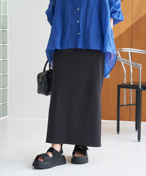 SLOBE IENA(スローブイエナ)の「《WEB限定/追加》40/-ポンチIラインスカート(スカート・レディース・ブラック/ベージュ・38)」の10枚目の写真