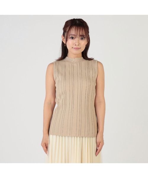 CECIL McBEE（セシルマクビー）の「接触冷感ウォッシャブル　ランダムリブノースリプルオーバー（タンクトップ・レディース・ブラック/オフホワイト/ブルー/ピンク/グリーン/ベージュ/モカ/ネイビー・MEDIUM）」の11枚目の写真