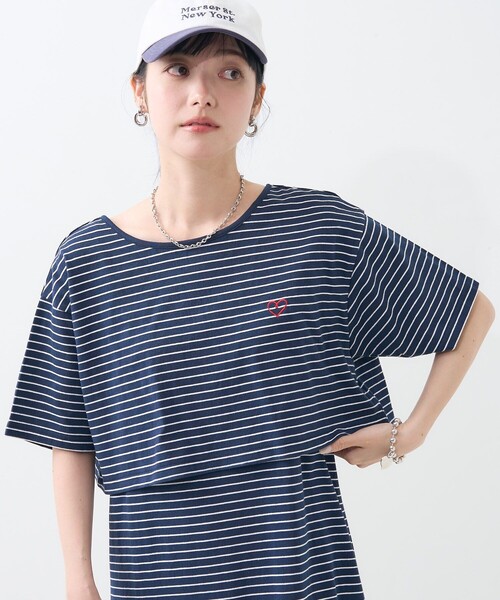 セール】ワンポイントハート刺繍 2WAYカーデ付き ワンピース