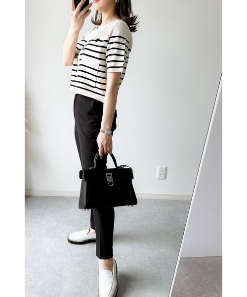 &. NOSTALGIA(アンドドットノスタルジア)の「【ZOZO限定】スポンディッシュジップショートカーデ(カーディガン/ボレロ・レディース・ブラック/ホワイト×ブラック/アイボリー・M)」の19枚目の写真