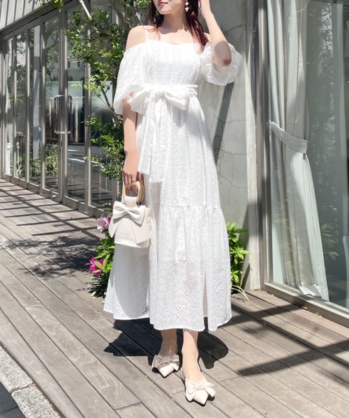 NOMAE（ノーマエ）の「バルーンスリーブオフショルキャミワンピース