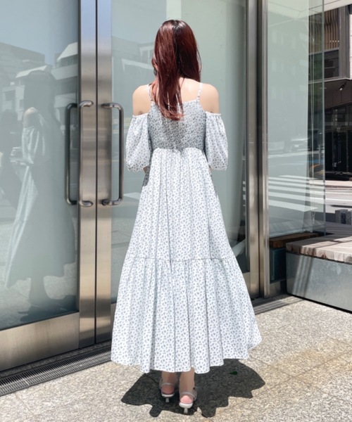 NOMAE（ノーマエ）の「バルーンスリーブオフショルキャミワンピース 