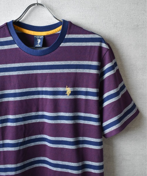 U.S. POLO ASSN.(ユーエスポロアッスン)の「【T23】【U.S. POLO ASSN/ユーエスポロアッスン】YD BIRDSEYE STRIPE JERSEY TEE / バードアイ ストライプ ジャージー Tシャツ(Tシャツ/カットソー・メンズ・グリーン/マルーン・SMALL/MEDIUM/LARGE)」の2枚目の写真