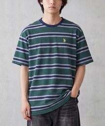 【T23】【U.S. POLO ASSN/ユーエスポロアッスン】YD BIRDSEYE STRIPE JERSEY TEE / バードアイ ストライプ ジャージー Tシャツ