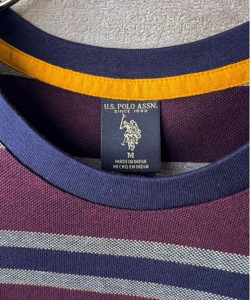 U.S. POLO ASSN.(ユーエスポロアッスン)の「【T23】【U.S. POLO ASSN/ユーエスポロアッスン】YD BIRDSEYE STRIPE JERSEY TEE / バードアイ ストライプ ジャージー Tシャツ(Tシャツ/カットソー・メンズ・グリーン/マルーン・SMALL/MEDIUM/LARGE)」の9枚目の写真