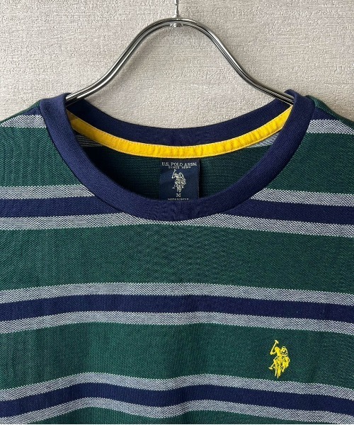 U.S. POLO ASSN.(ユーエスポロアッスン)の「【T23】【U.S. POLO ASSN/ユーエスポロアッスン】YD BIRDSEYE STRIPE JERSEY TEE / バードアイ ストライプ ジャージー Tシャツ(Tシャツ/カットソー・メンズ・グリーン/マルーン・SMALL/MEDIUM/LARGE)」の5枚目の写真