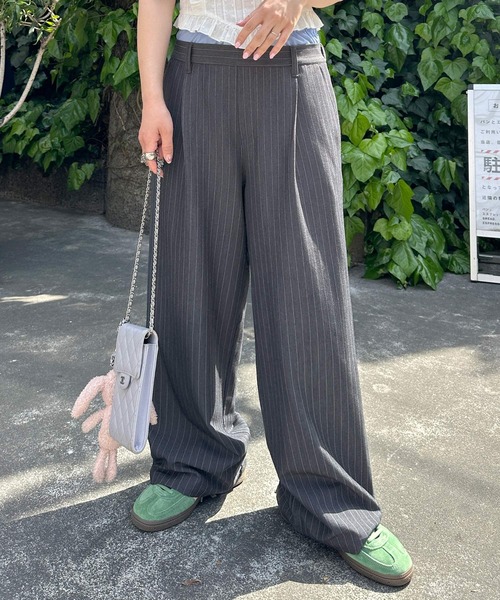 Alley by w closet(アリーバイダブルクローゼット)の「【Alley】ダブルウエストスラックスパンツ(スラックス・レディース・ライトグレー/グレー/ホワイト系その他・FREE)」の19枚目の写真