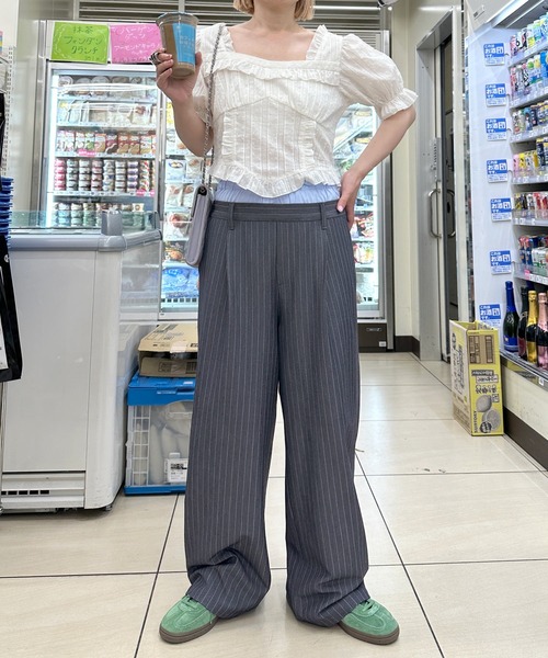 Alley by w closet(アリーバイダブルクローゼット)の「【Alley】ダブルウエストスラックスパンツ(スラックス・レディース・ライトグレー/グレー/ホワイト系その他・FREE)」の21枚目の写真