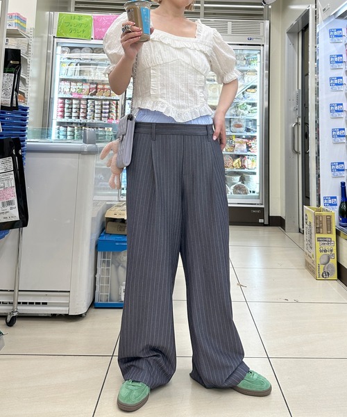 Alley by w closet(アリーバイダブルクローゼット)の「【Alley】ダブルウエストスラックスパンツ(スラックス・レディース・ライトグレー/グレー/ホワイト系その他・FREE)」の22枚目の写真