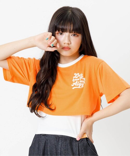 algy（アルジー）の「【ACTIVE・接触冷感】ネオンリンガーシアーＴ&キャミセット（アンサンブル・キッズ・オレンジ/ブラック/オフホワイト・XX-SMALL/X-SMALL/MEDIUM/SMALL）」の3枚目の写真