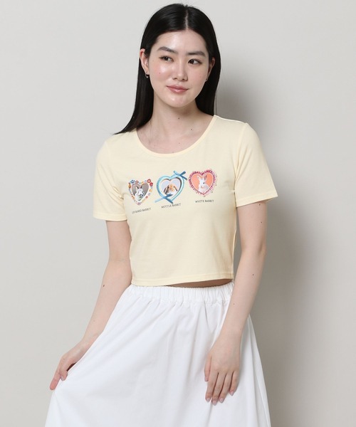 3.3 Field Trip （3.3フィールドトリップ）の「3.3 Field Trip／ウサギフレームT（Tシャツ/カットソー・レディース・ホワイト/イエロー・FREE）」の11枚目の写真