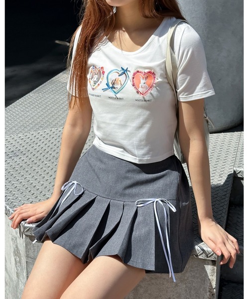 3.3 Field Trip （3.3フィールドトリップ）の「3.3 Field Trip／ウサギフレームT（Tシャツ/カットソー・レディース・ホワイト/イエロー・FREE）」の4枚目の写真