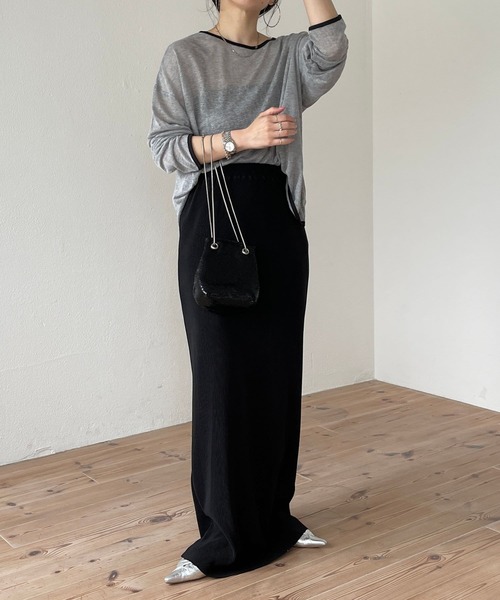 wee9s（ウィークス）の「daily daily super stretch pleats skirt / セルフカット可能なスーパーストレッチプリーツスカート [スーパーロング]（スカート・レディース・ブラック・LONG）」の10枚目の写真