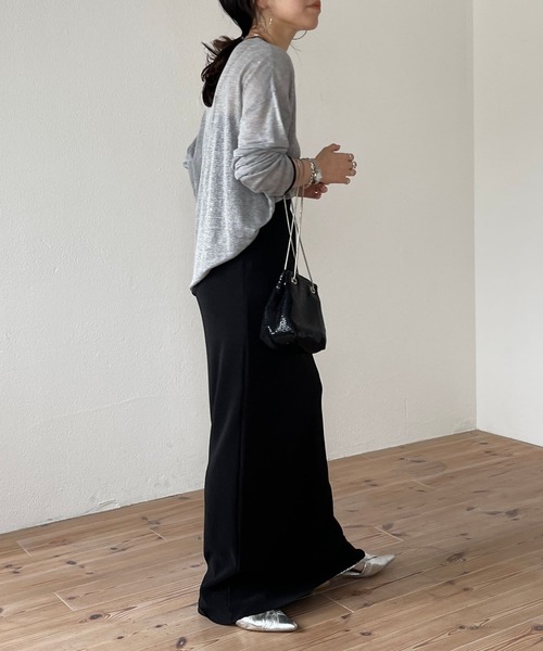 wee9s（ウィークス）の「daily daily super stretch pleats skirt / セルフカット可能なスーパーストレッチプリーツスカート [スーパーロング]（スカート・レディース・ブラック・LONG）」の8枚目の写真