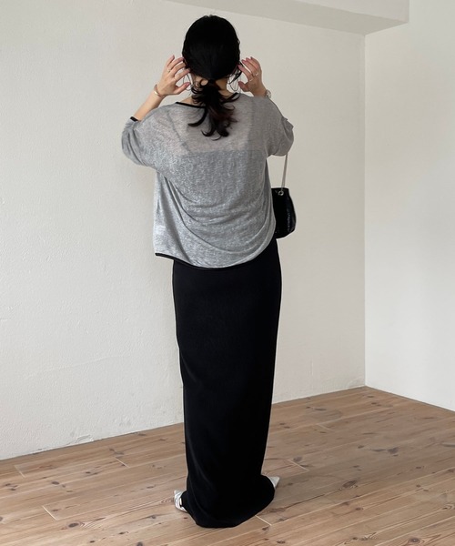 wee9s（ウィークス）の「daily daily super stretch pleats skirt / セルフカット可能なスーパーストレッチプリーツスカート [スーパーロング]（スカート・レディース・ブラック・LONG）」の7枚目の写真